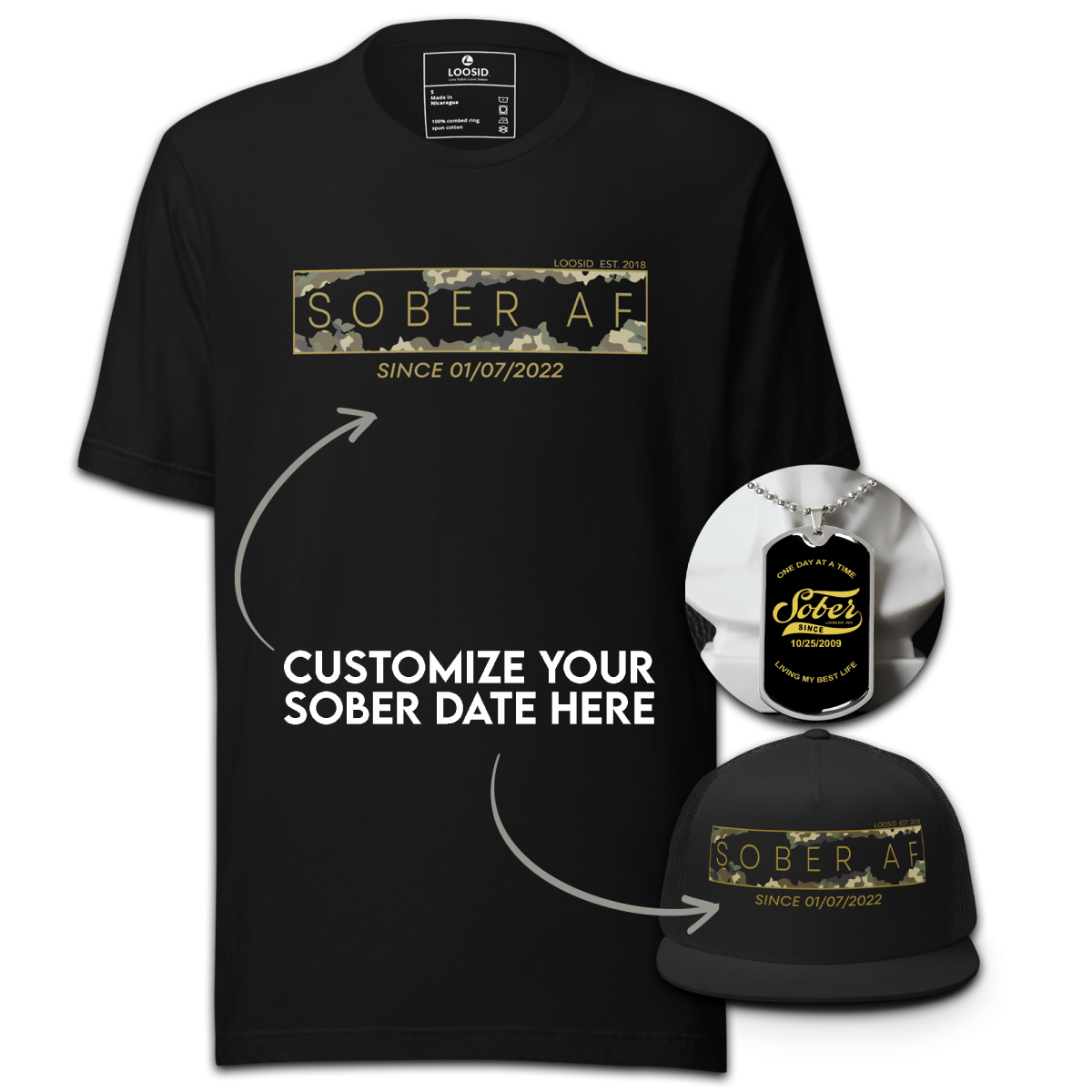 Men's Personalized Sober Camo Bundle
