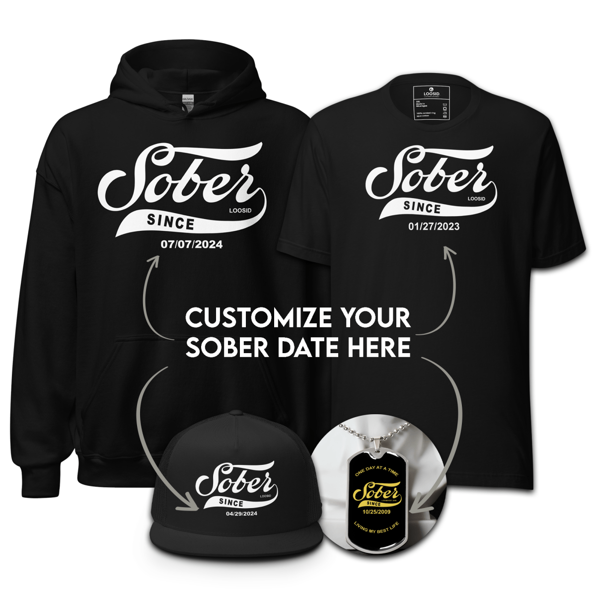 Sobriety Gift | Men’s Sober Celebration Bundle with Personalized Date