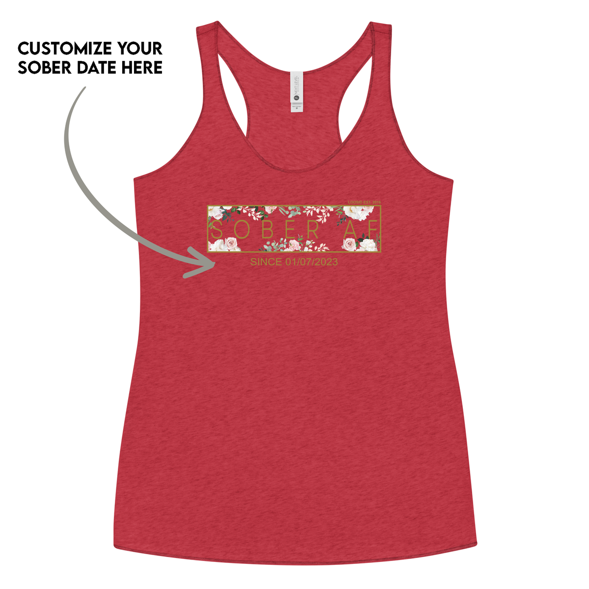 Personalized Sober Tank Top symbolizing resilience and pride