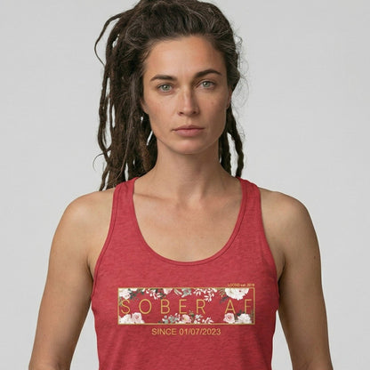 Sober AF Flower Sober Tank Top close-up view (view 12)