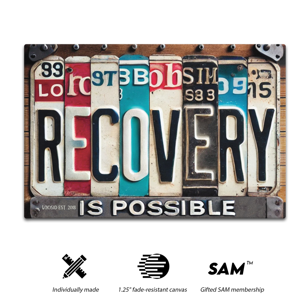 Recovery Is Possible License Plate Canvas Art