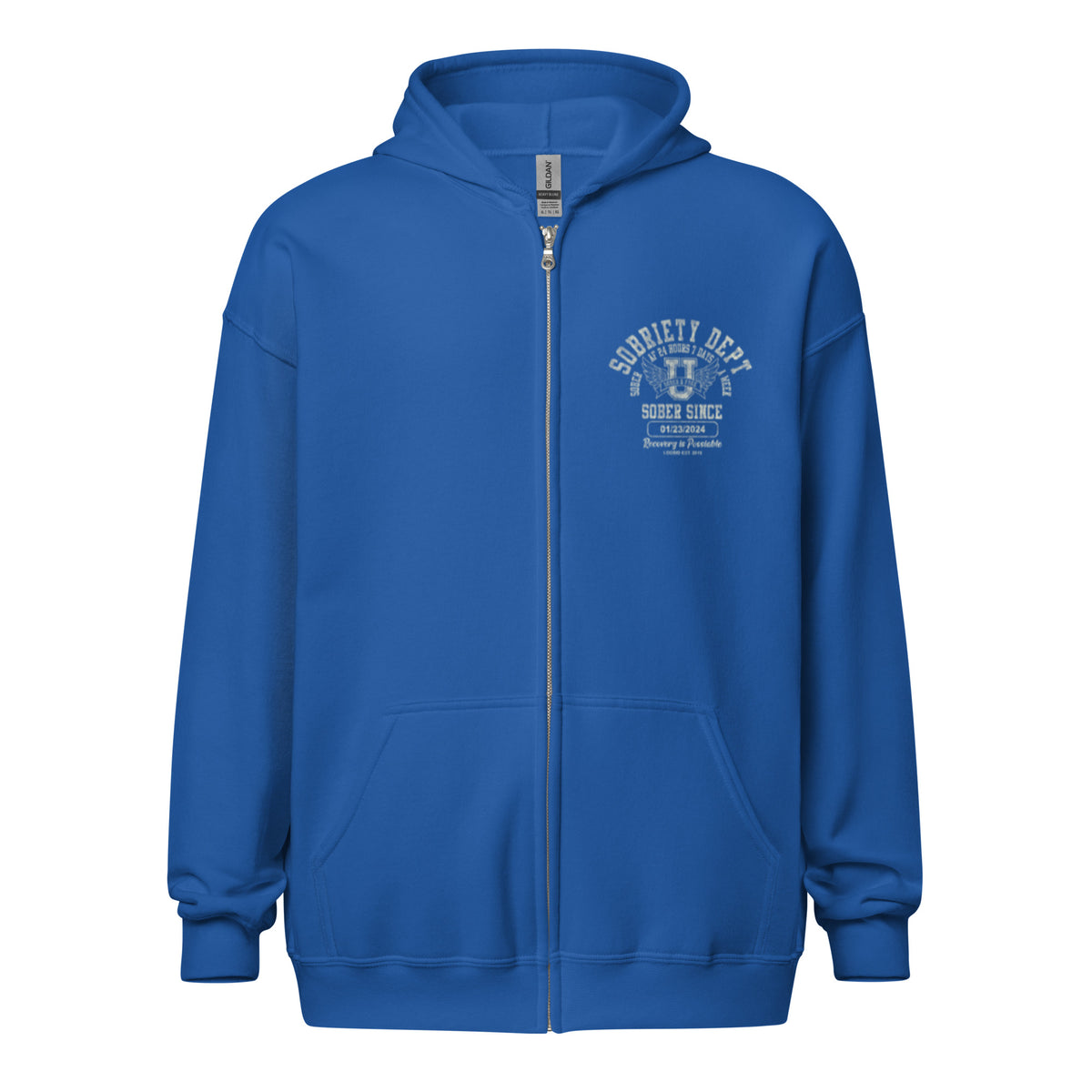 Recovery Hoodie celebrating milestones in sobriety