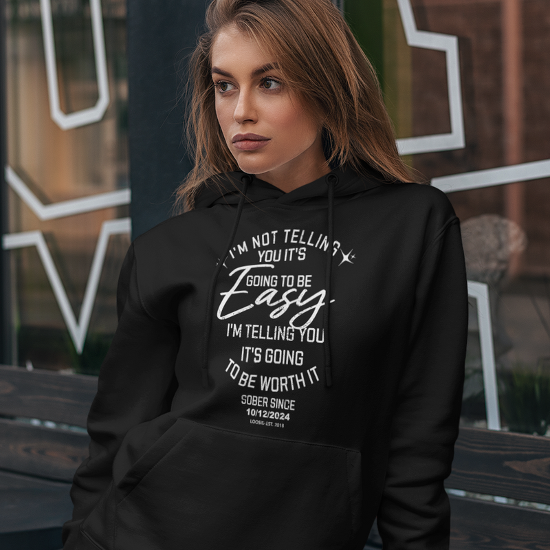 Recovery Hoodie celebrating strength and sober living