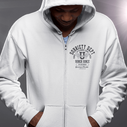 Recovery Hoodie with bold varsity-inspired design