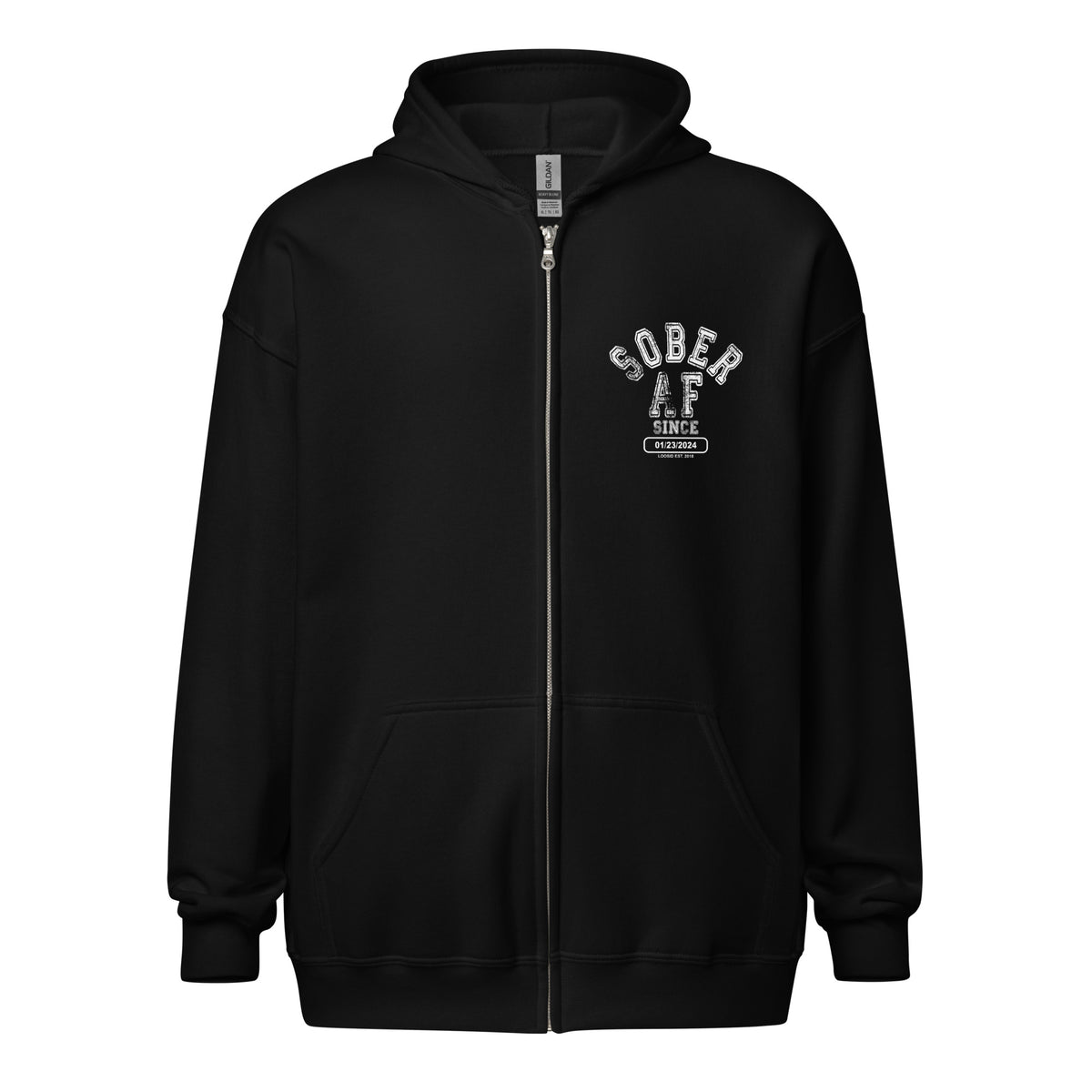 Recovery Hoodie with vintage-inspired varsity lettering
