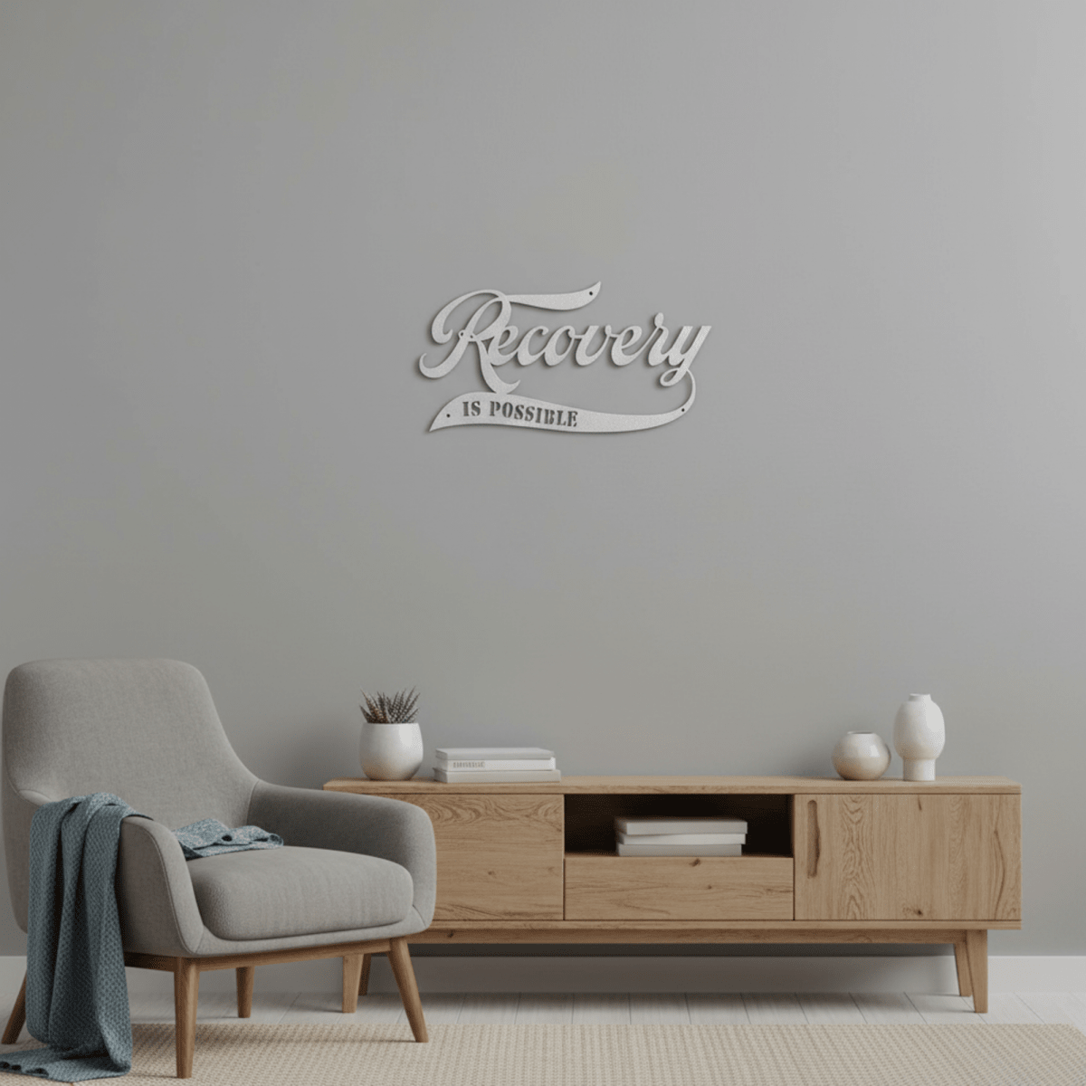 Recovery Is Possible Die Cut Metal Wall Sobriety Art back view (view 17)