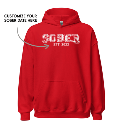 Women's Sober Est. Hoodie w/ Personalized Sobriety Year Hoodie