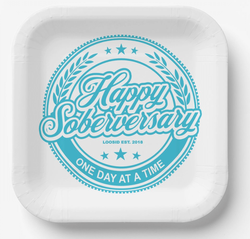 Soberversary Paper Party Plates Sobriety Gift fit detail (view 9)