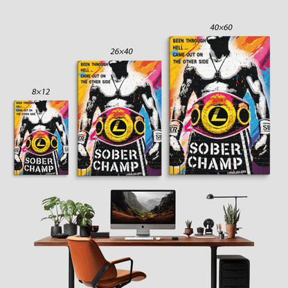 Personalized sobriety art symbolizing strength and recovery