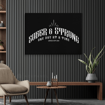 Sobriety Art | Sober & Strong Canvas Wall Decor for Recovery