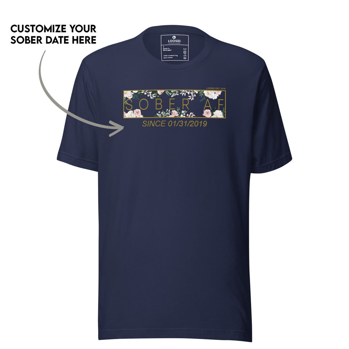 Sober T Shirt symbolizing strength and recovery pride