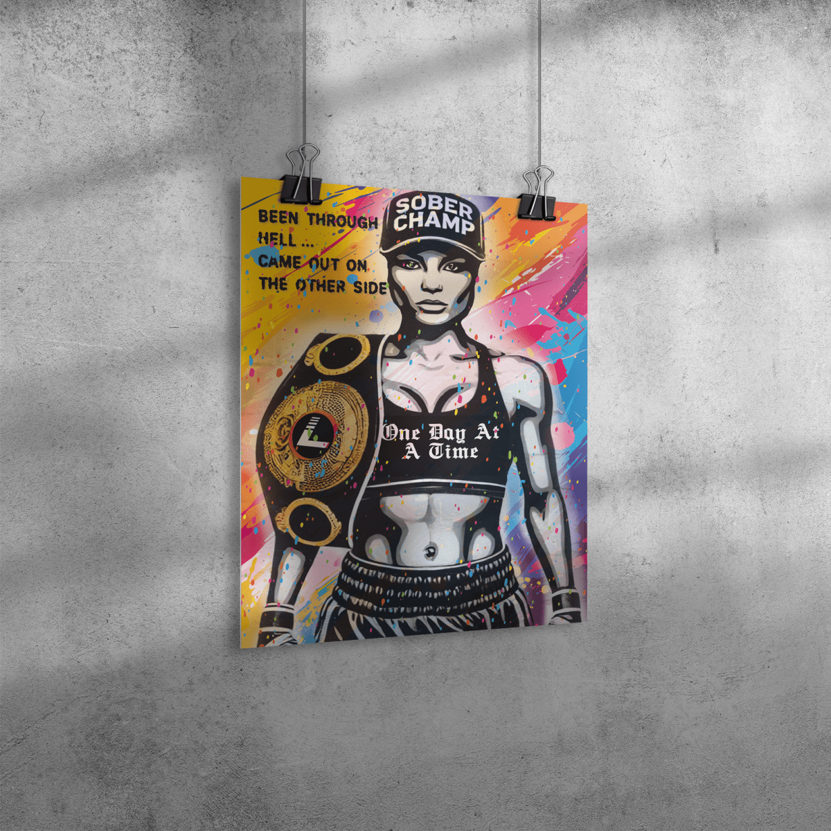 Sober Champ Women Sober Sobriety Art side view (view 6)