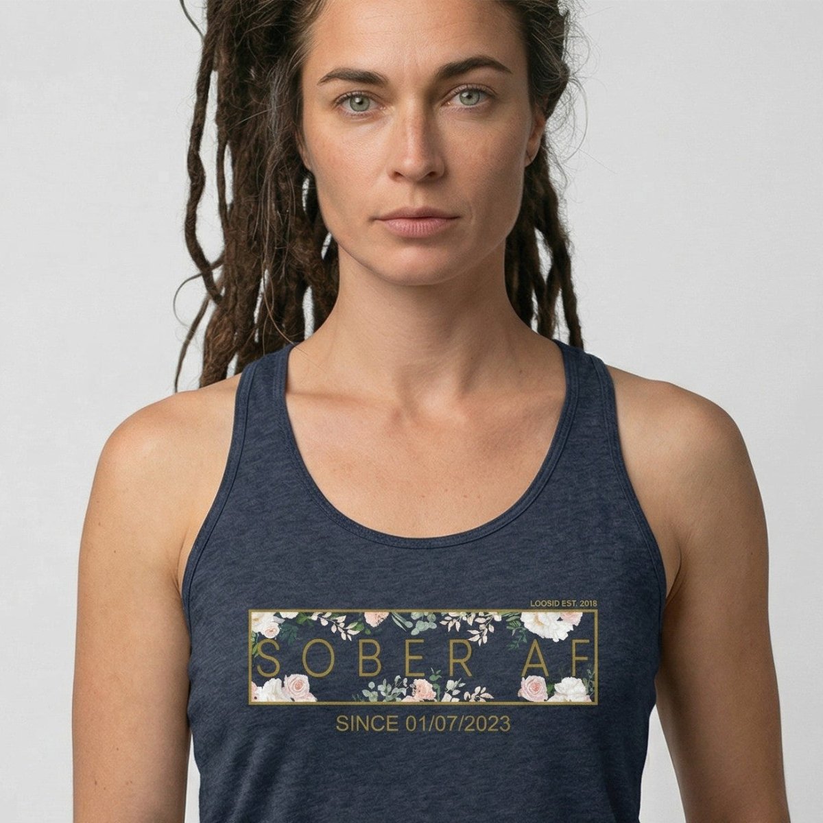 Sober AF Flower Sober Tank Top side view (view 6)