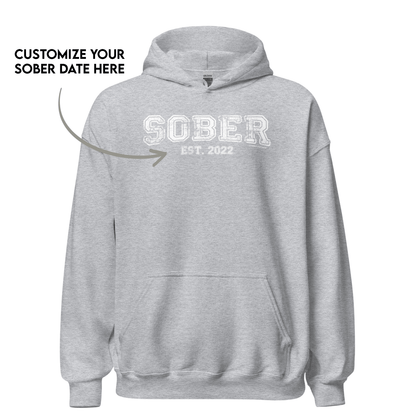 Men's Sober Est. Hoodie w/ Personalized Sobriety Year