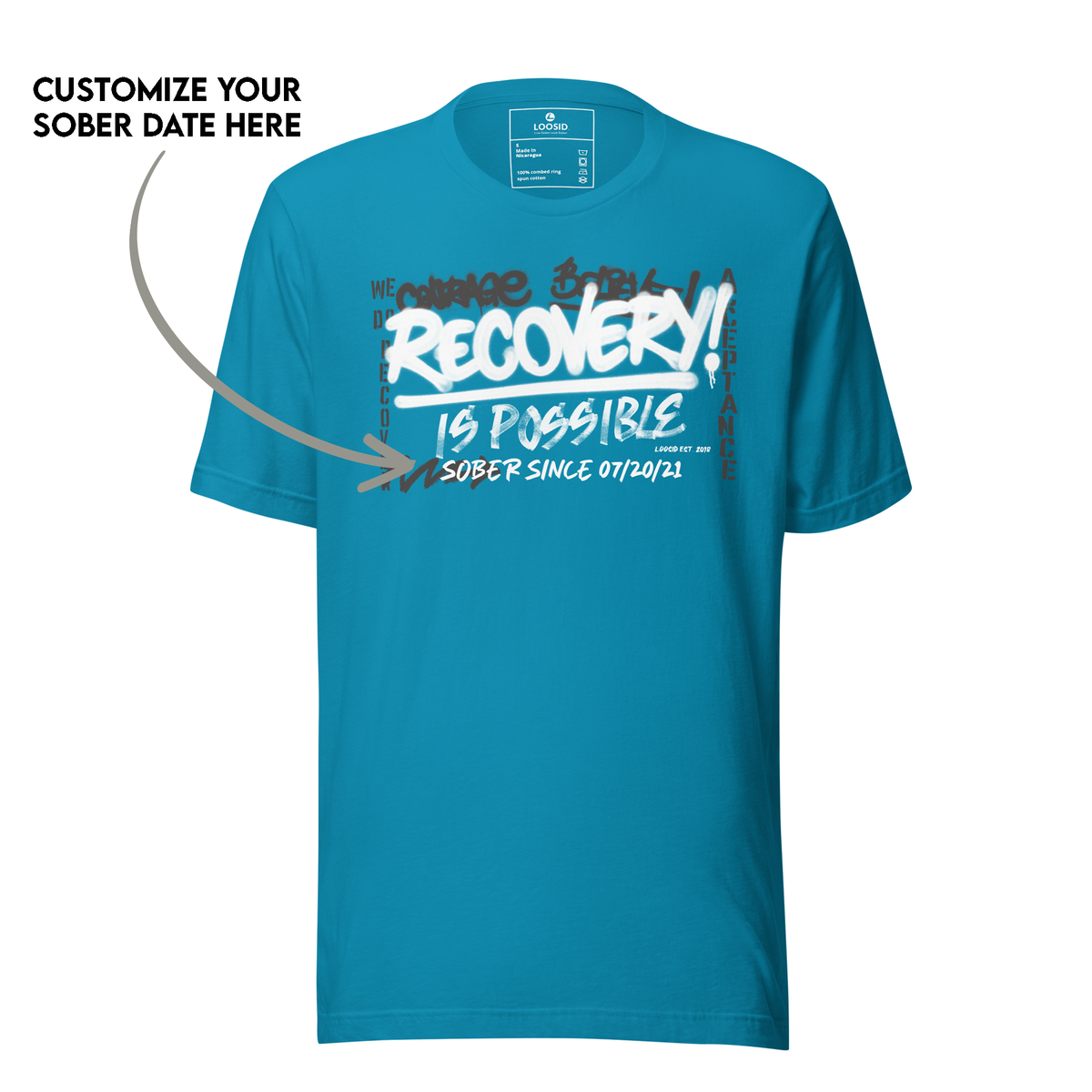 Stylish Sober T Shirt supporting sober lifestyle