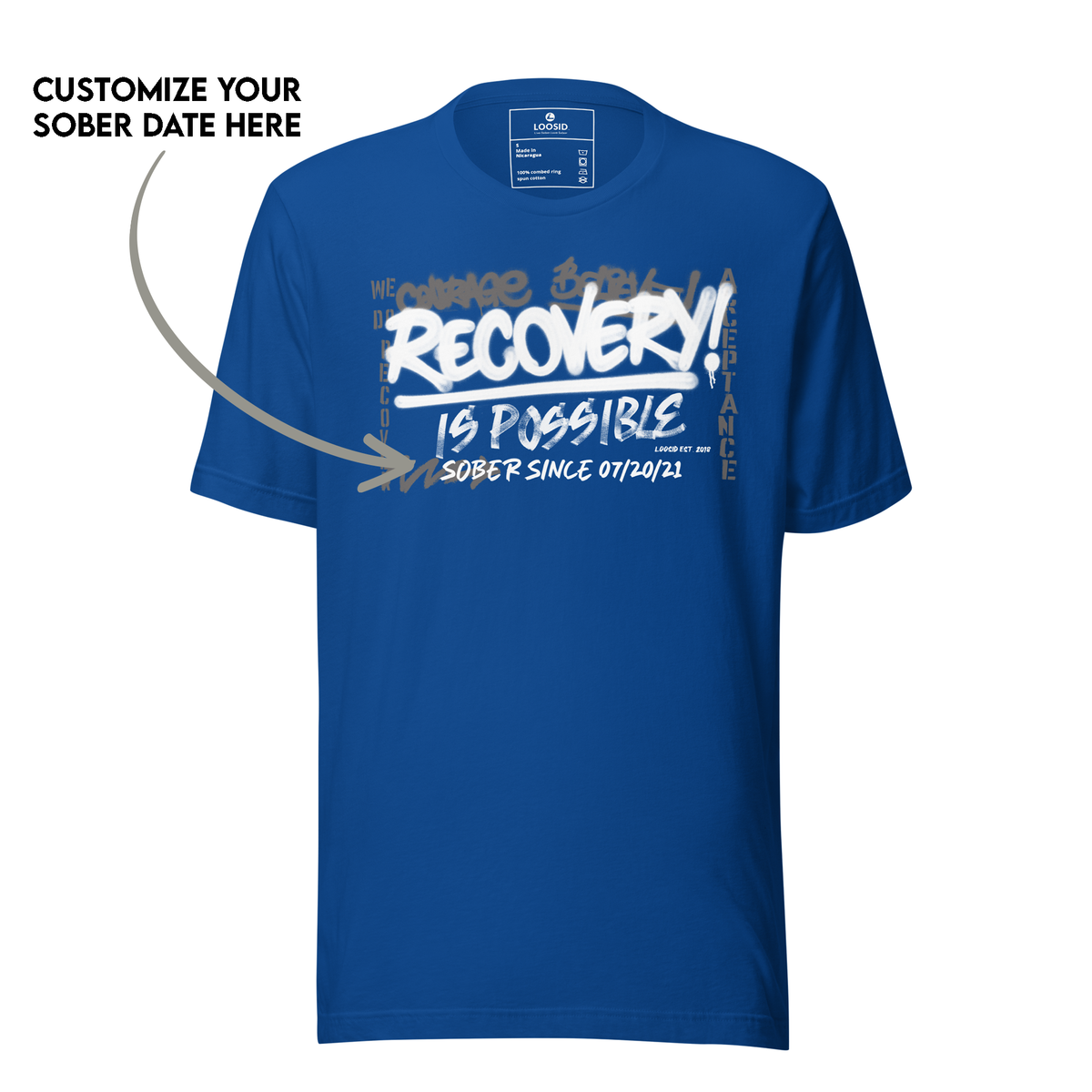 Unisex Sober T Shirt with uplifting recovery design