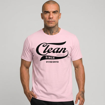 Clean Since Tee with Personalized Sobriety Date | Sober T Shirt
