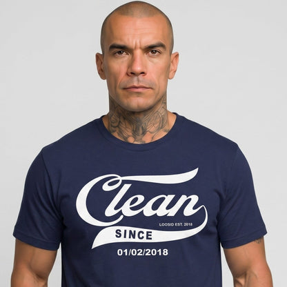 Clean Since Tee with Personalized Sobriety Date | Sober T Shirt