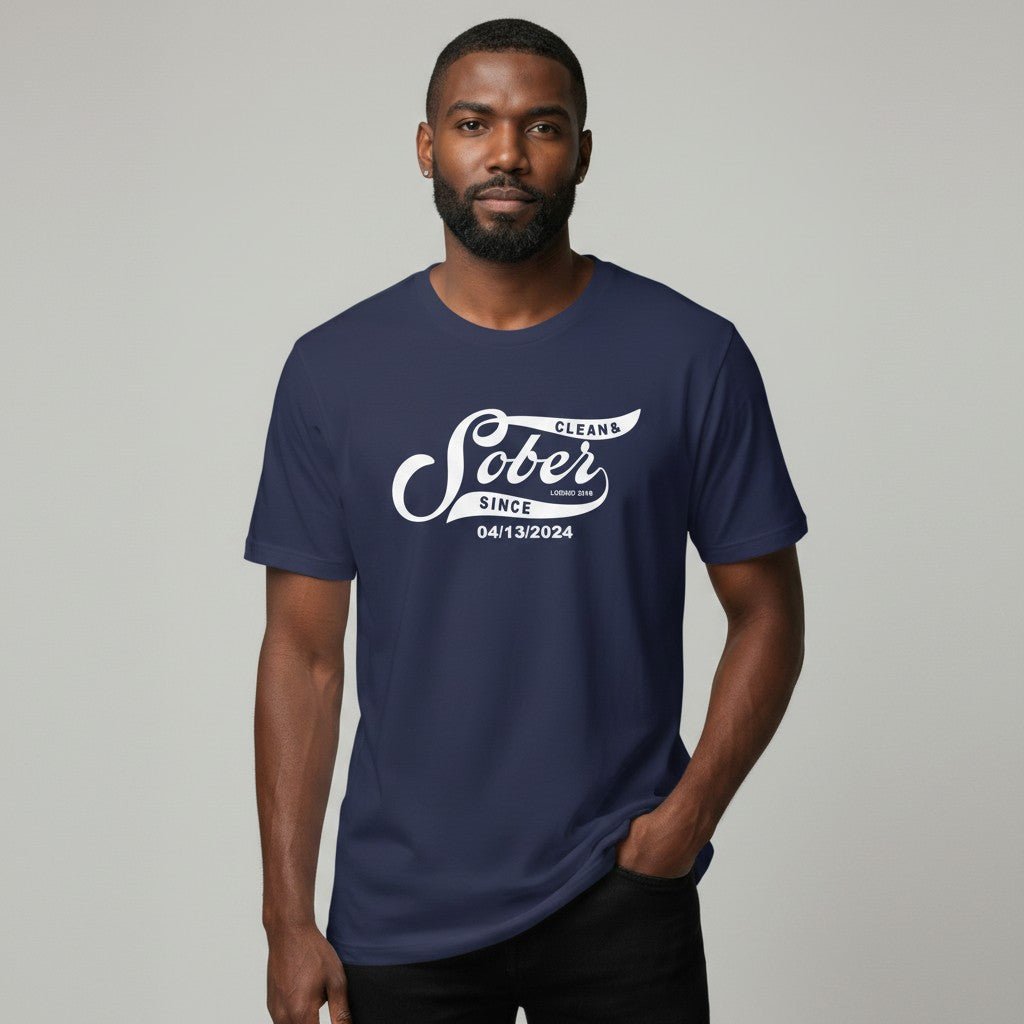 Sober Since Sober T Shirt back view (view 7)