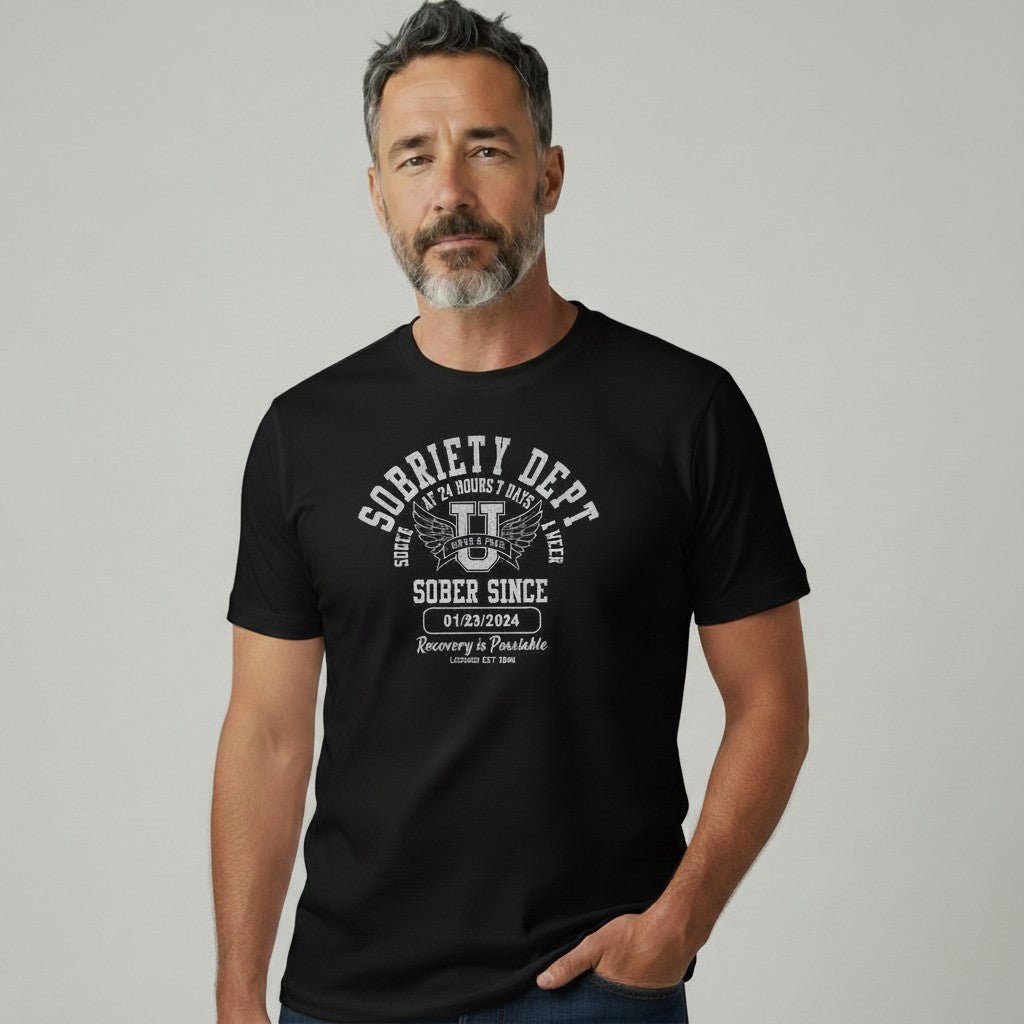 Sobriety Dept Sober T Shirt back view (view 7)