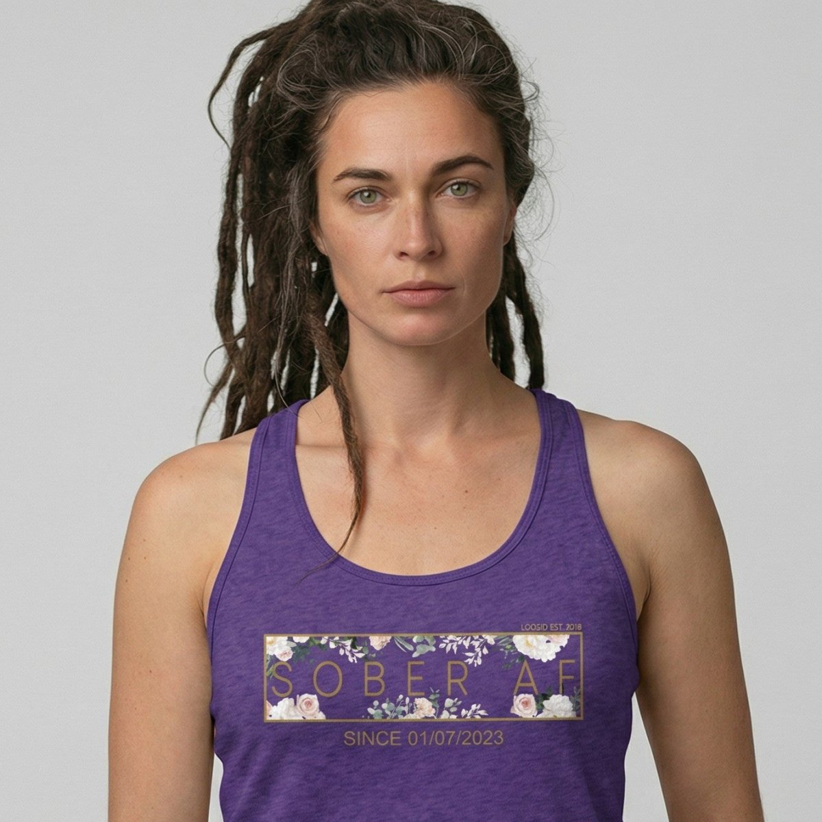Sober AF Flower Sober Tank Top fit detail (view 9)