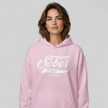 Recovery Hoodie | Women's Sober Since Hoodie with Custom Sober Date