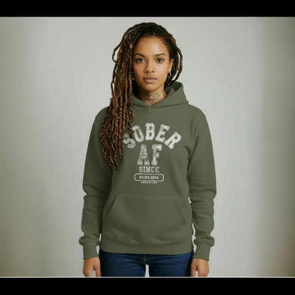 Recovery Hoodie | Sober AF Since Unisex Hoodie with Custom Sobriety Date