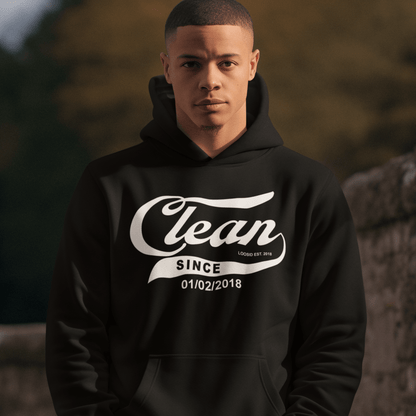 Recovery Hoodie | Men's Clean & Sober Hoodie with Custom Sobriety Date