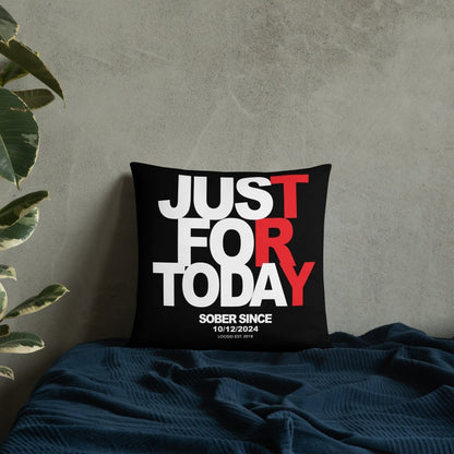 Loosid Just For Today Sober Pillow featuring the design