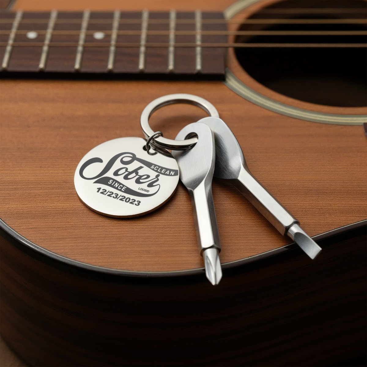 Sobriety Gift | Keychain | Personalized “Sober Since” Screwdriver Keychain with Custom Date