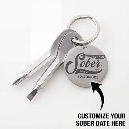 Sobriety Gift | Sober Since Screwdriver Keychain