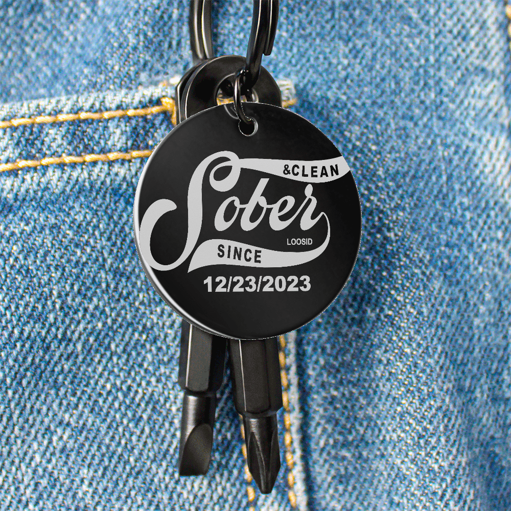 Sobriety Gift | Keychain | Personalized “Sober Since” Screwdriver Keychain with Custom Date
