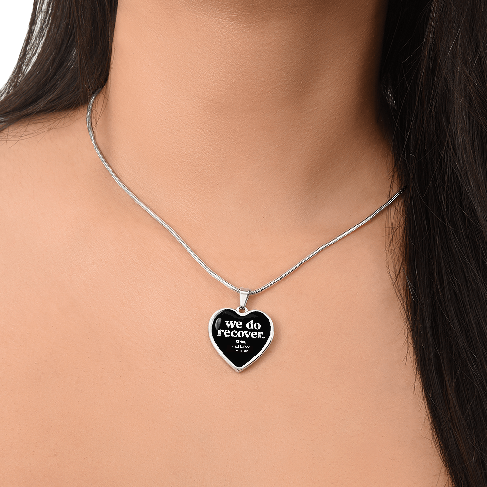 We Do Recover Heart Sober Jewelry back view (view 7)