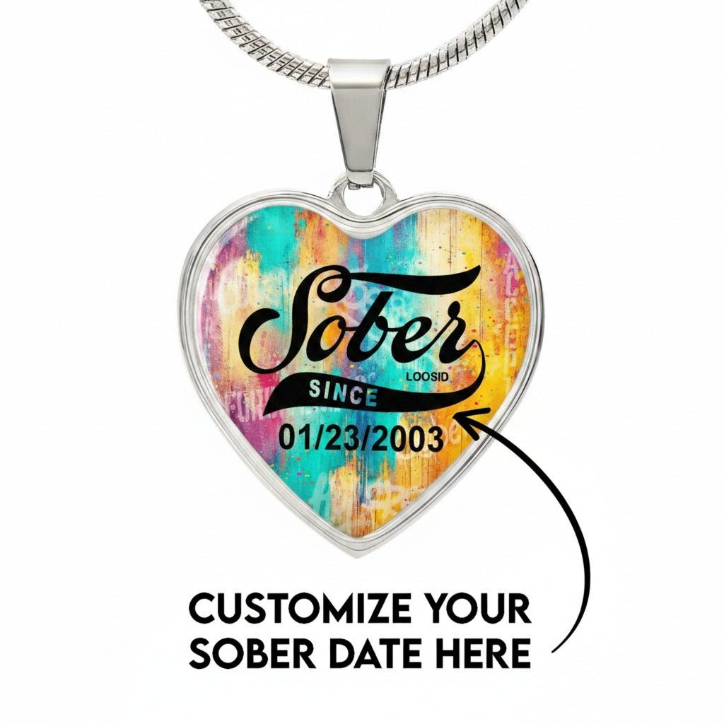 Sobriety Gift | Sober Since Heart Jewelry