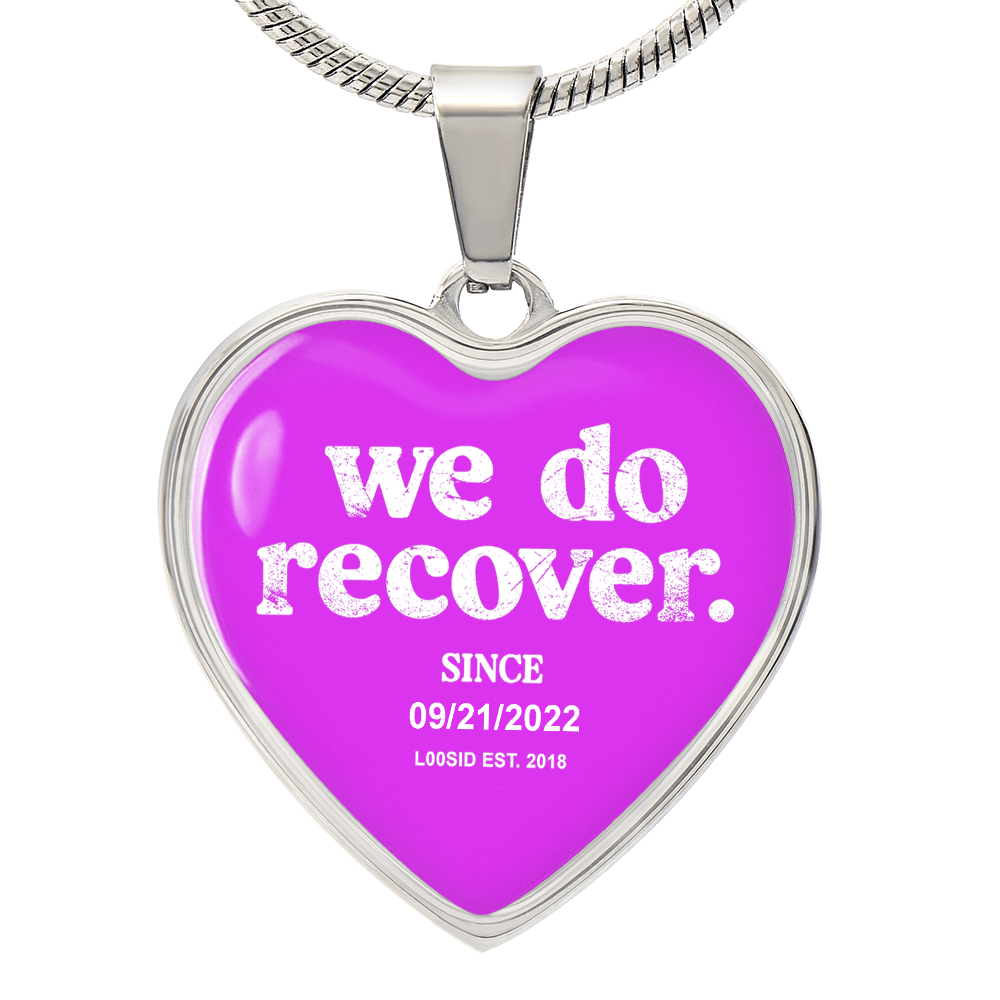 Loosid We Do Recover Heart Sober Jewelry featuring the design
