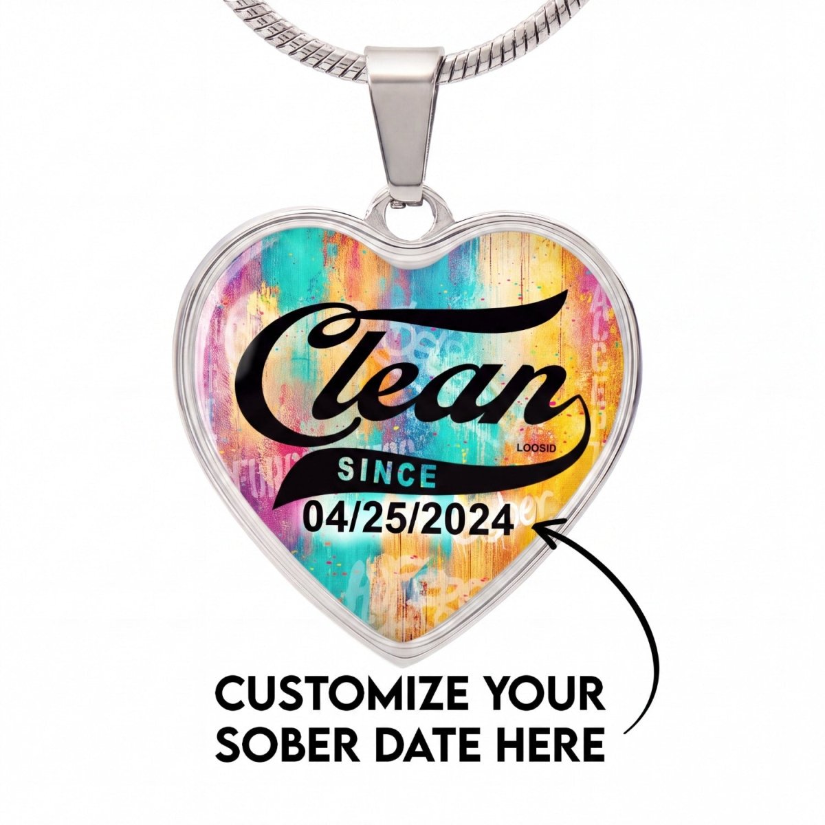 Recovery Gift | Clean Since Heart Necklace
