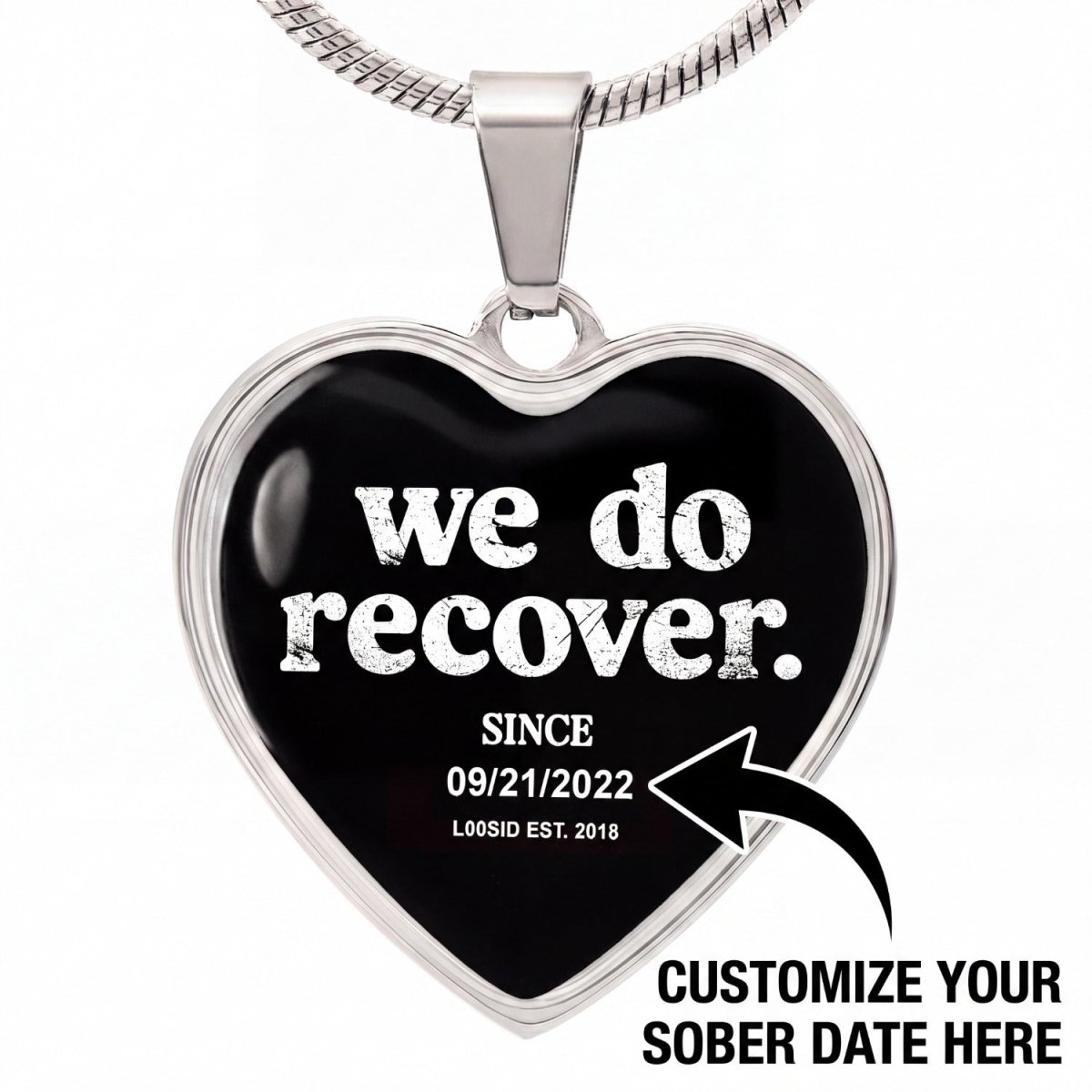 Sobriety Gift | We Do Recover Heart Sober Jewelry