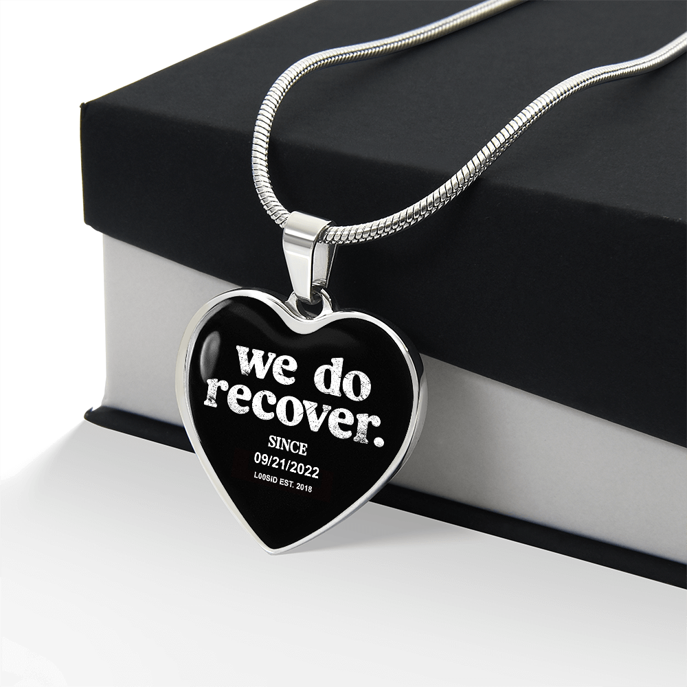 We Do Recover Heart Sober Jewelry graphic detail (view 4)