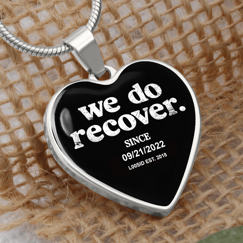 We Do Recover Heart Sober Jewelry flat lay styled image (view 3)