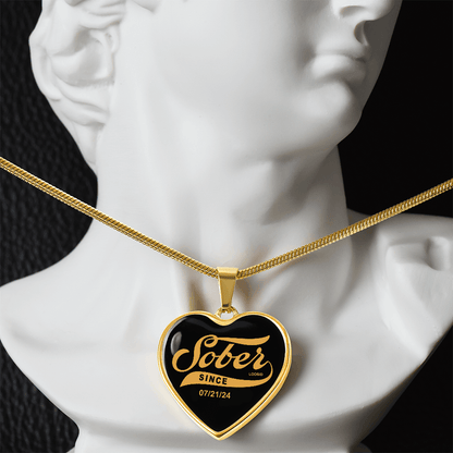 Beautiful Sobriety Gift with heart pendant symbolizing recovery strength