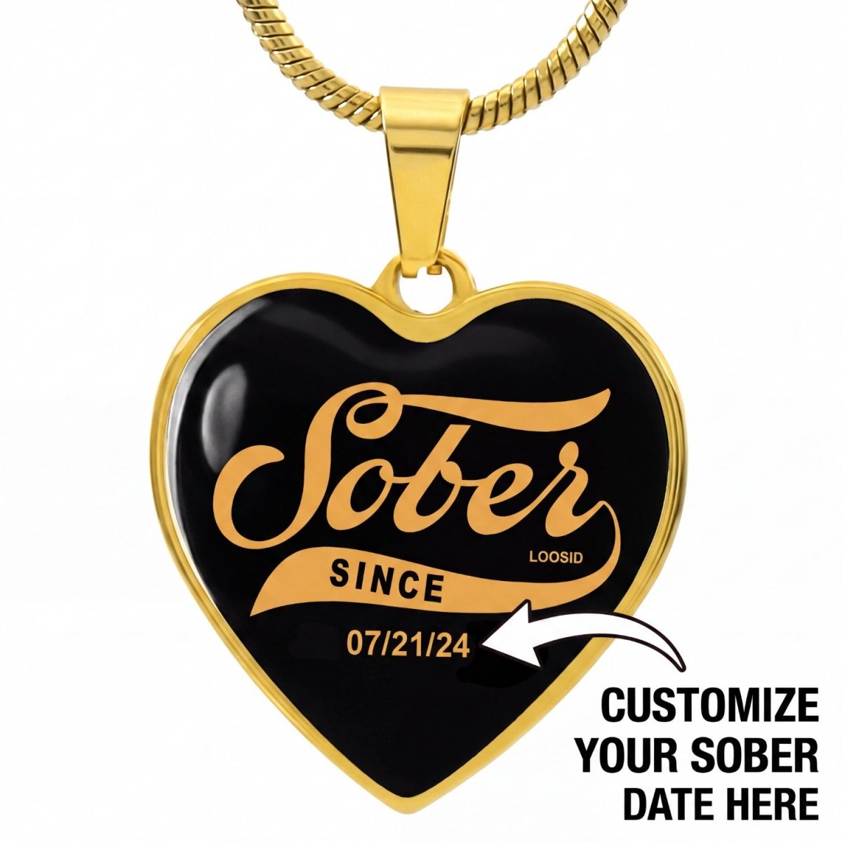 Sobriety Gift | Sober Since Heart Jewelry