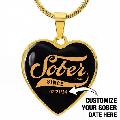 Sobriety Gift | Sober Since Heart Jewelry