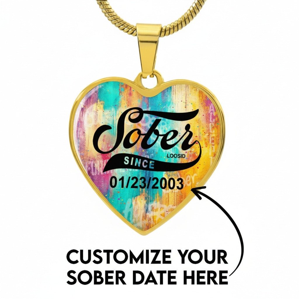 Sobriety Gift | Sober Since Heart Jewelry
