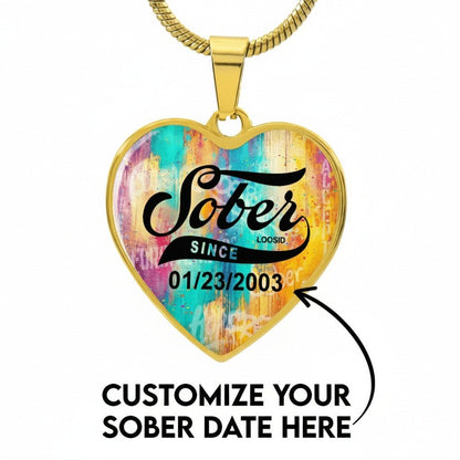 Sobriety Gift | Sober Since Heart Jewelry