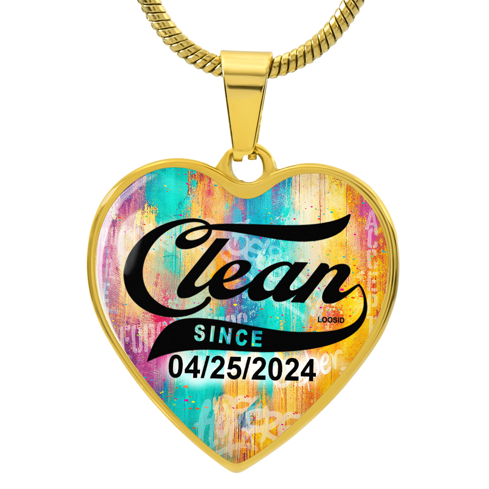 clean since necklace - sober jewelry - front of piece