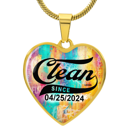 clean since necklace - sober jewelry - front of piece