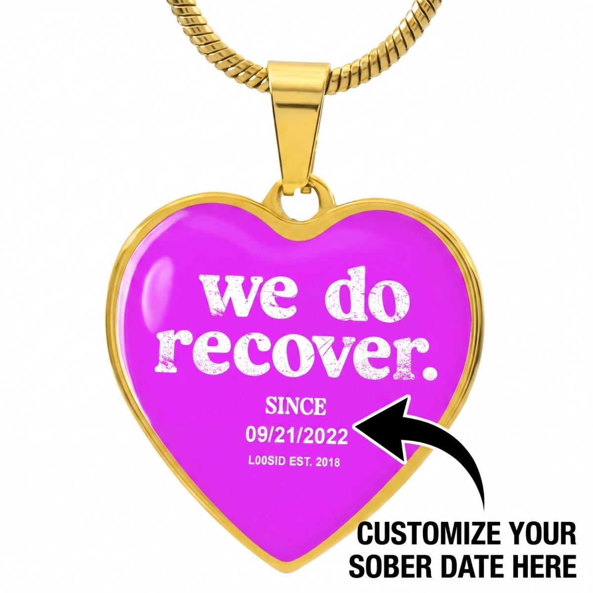 Sobriety Gift | We Do Recover Heart Jewelry