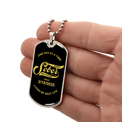 Happy Sober Anniversary Sober Jewelry W/ Sober Date
