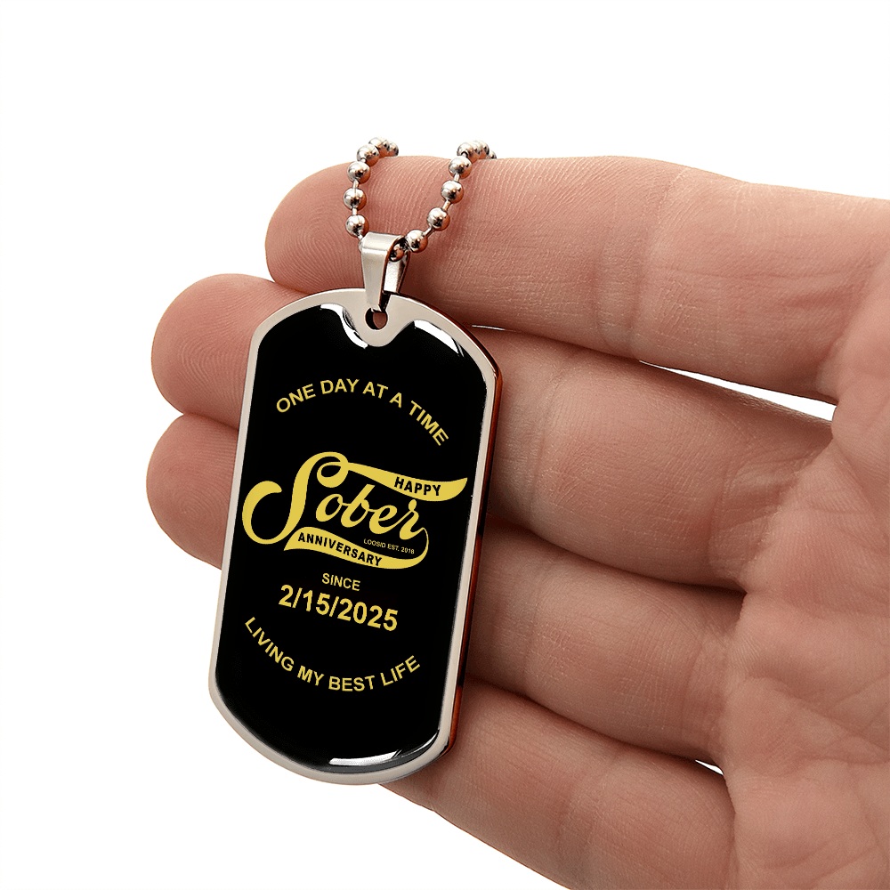 Happy Sober Anniversary W Sober Date Sober Jewelry graphic detail (view 4)