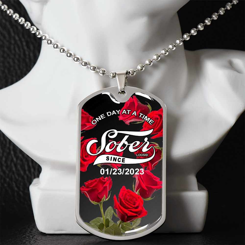 Stylish Sober Jewelry necklace with custom engraving